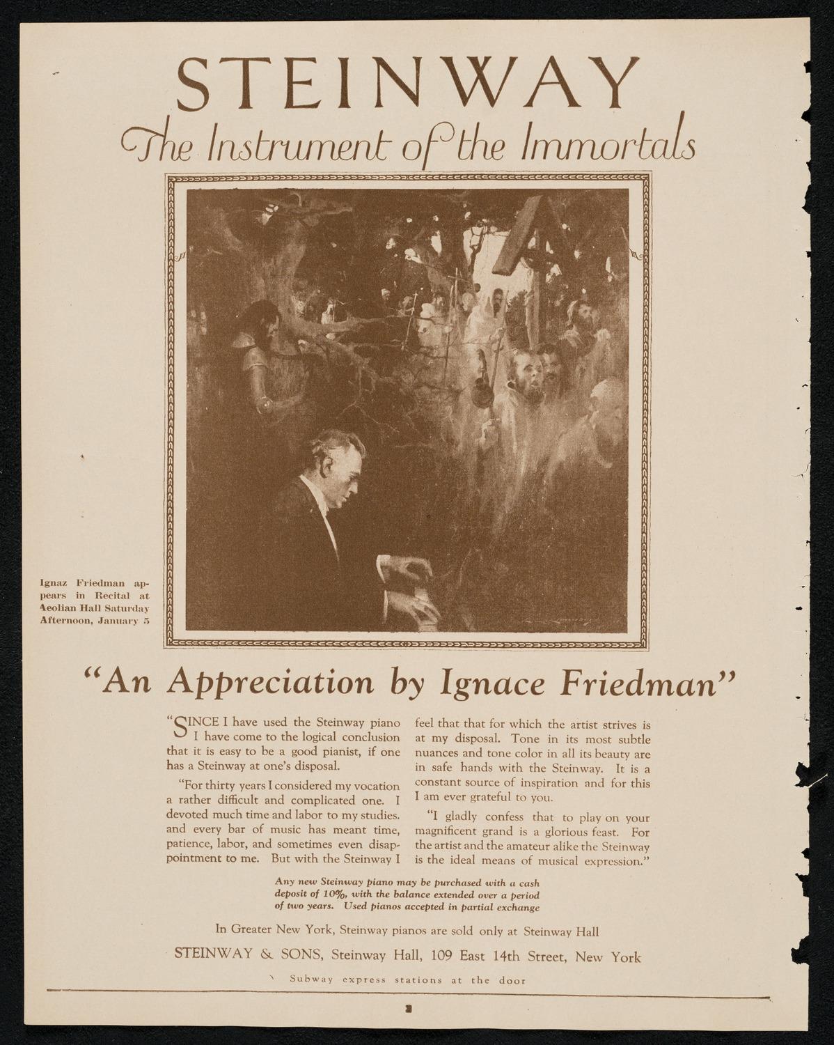 Benefit: Music and Art Lovers' Club, January 8, 1924, program page 4
