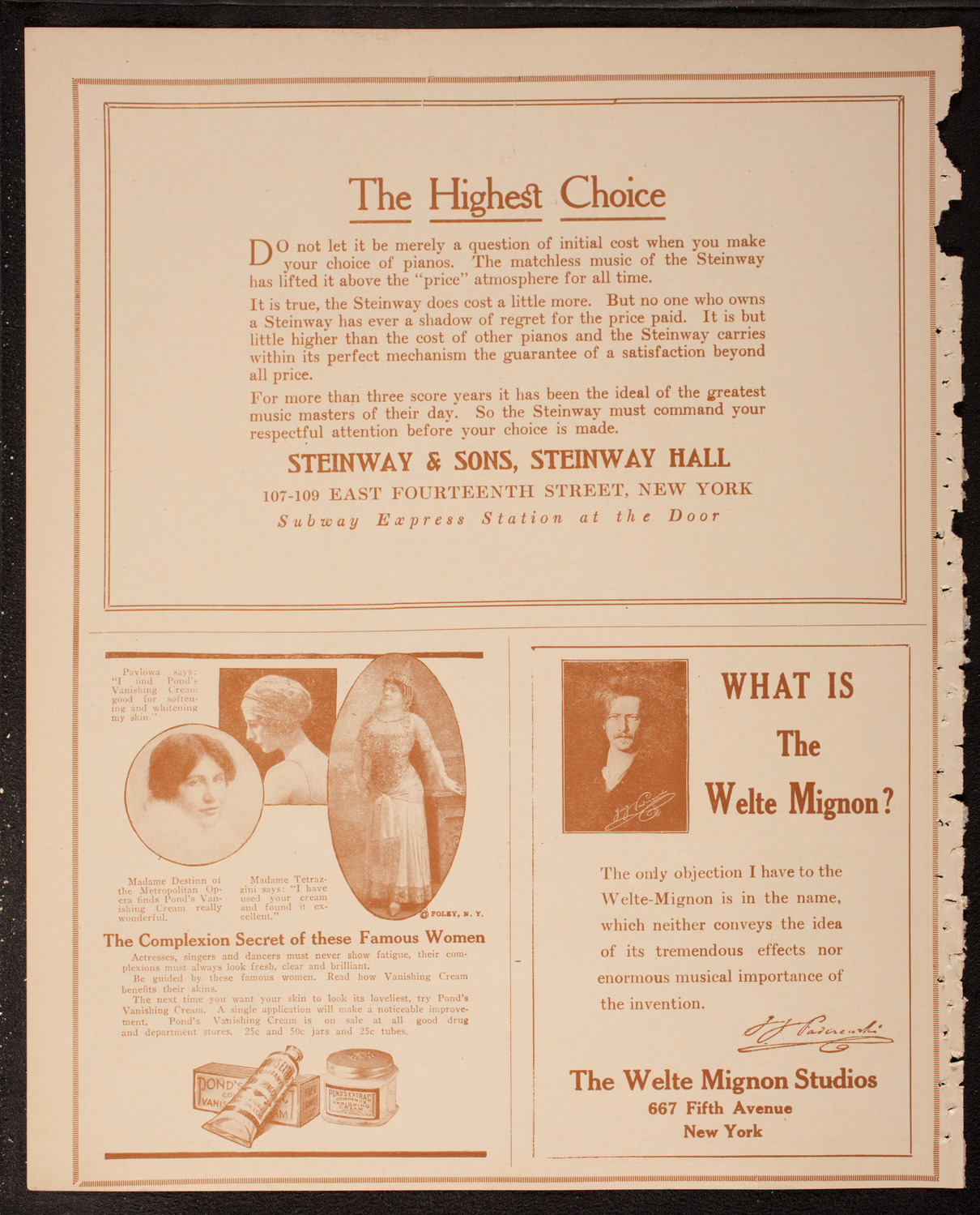 Schola Cantorum of New York, March 28, 1917, program page 4