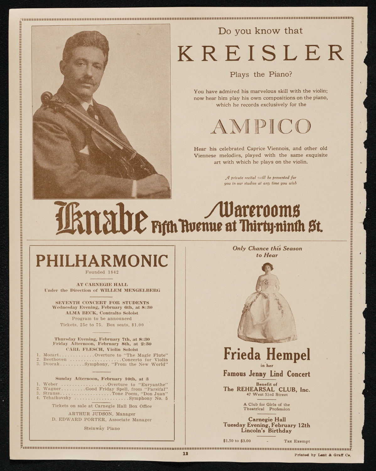 Boston Symphony Orchestra, January 31, 1924, program page 12