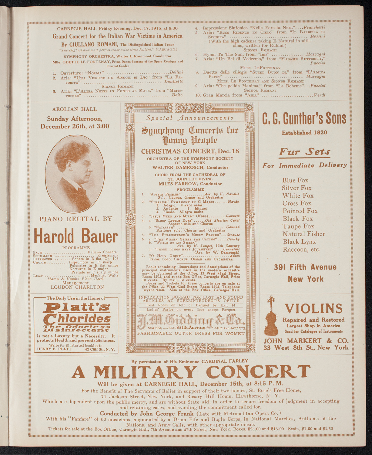Fritz Kreisler, Violin, December 12, 1915, program page 9