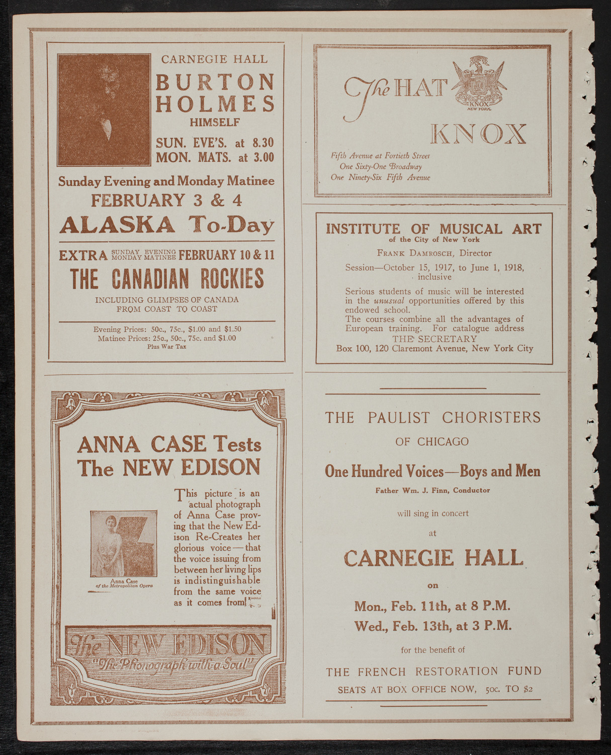 Jascha Heifetz, Violin, January 30, 1918, program page 2
