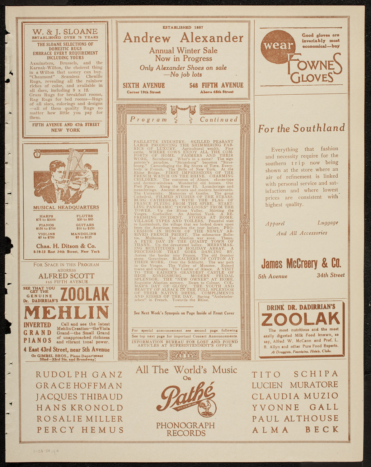 Burton Holmes Travelogue: Alsace-Lorraine, January 26, 1920, program page 7