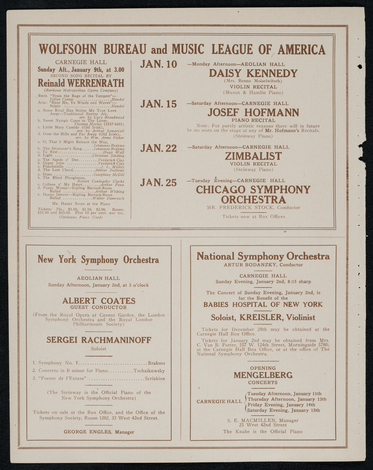 Symphony Concert for Young People, January 1, 1921, program page 8