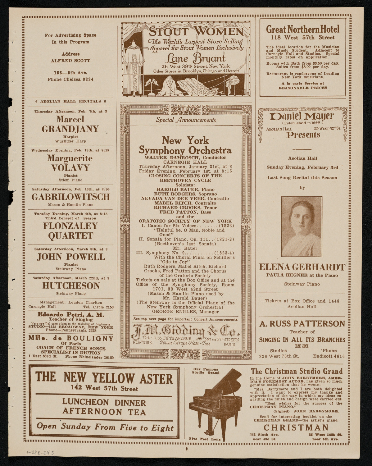 Fritz Kreisler, Violin, and Lionel Tertis, Viola, January 29, 1924, program page 9