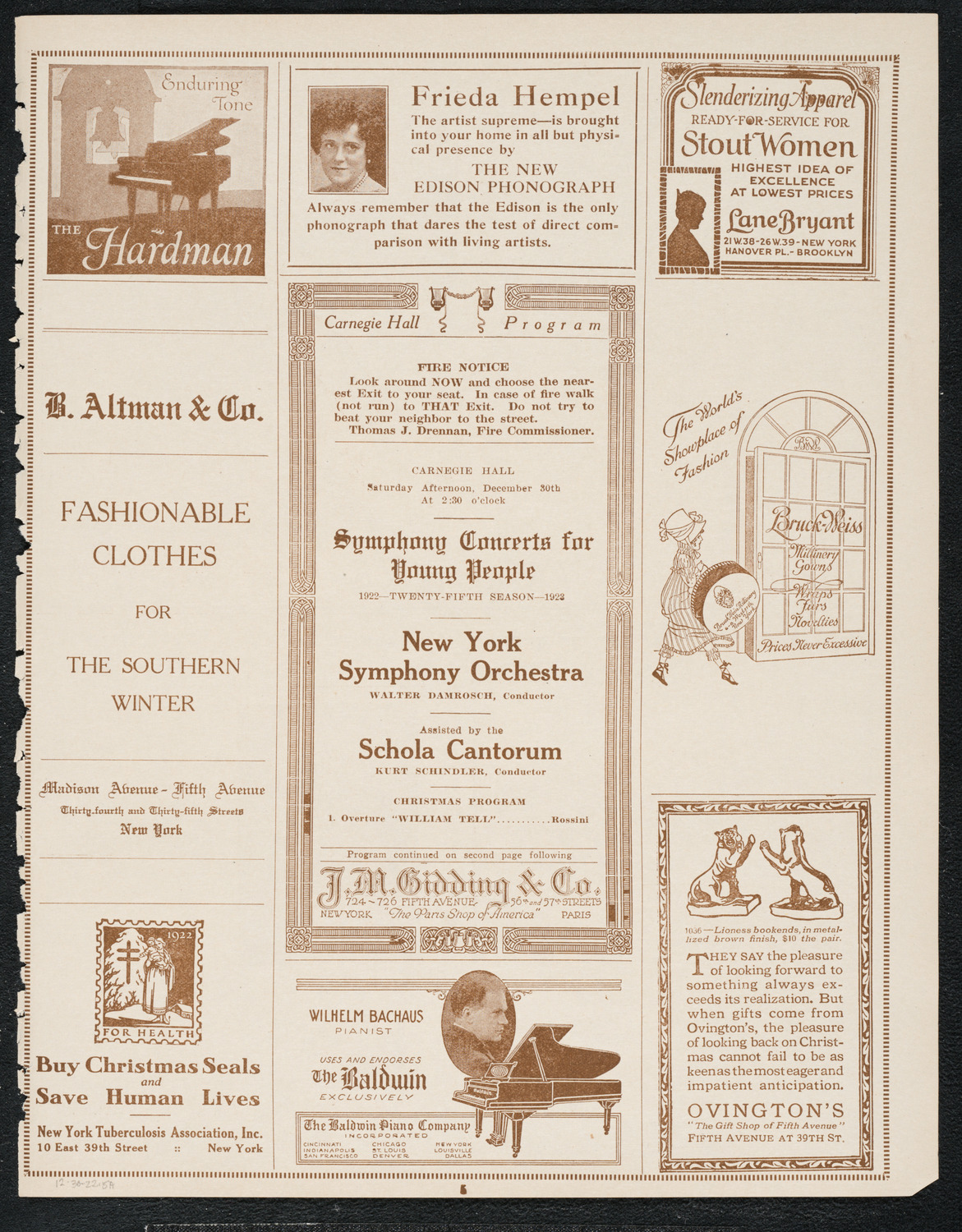 Symphony Concert for Young People, December 30, 1922, program page 5