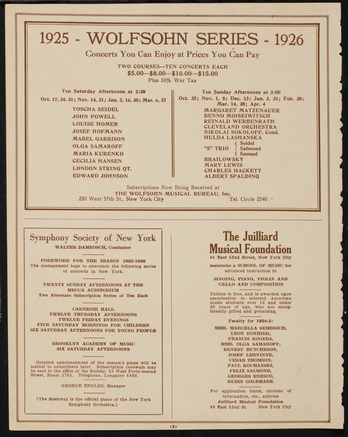 Film: La Casa de la Troya, April 26, 1925, program page 8