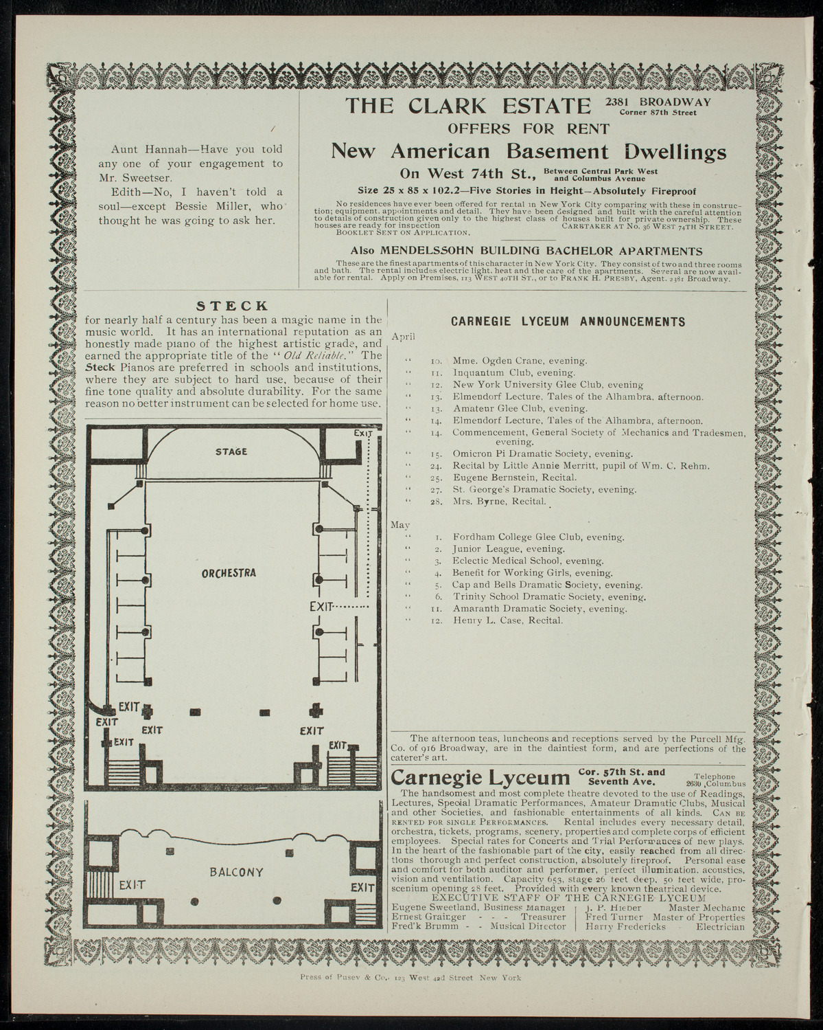 Piano Students of J. S. Danielson, April 8, 1905, program page 4