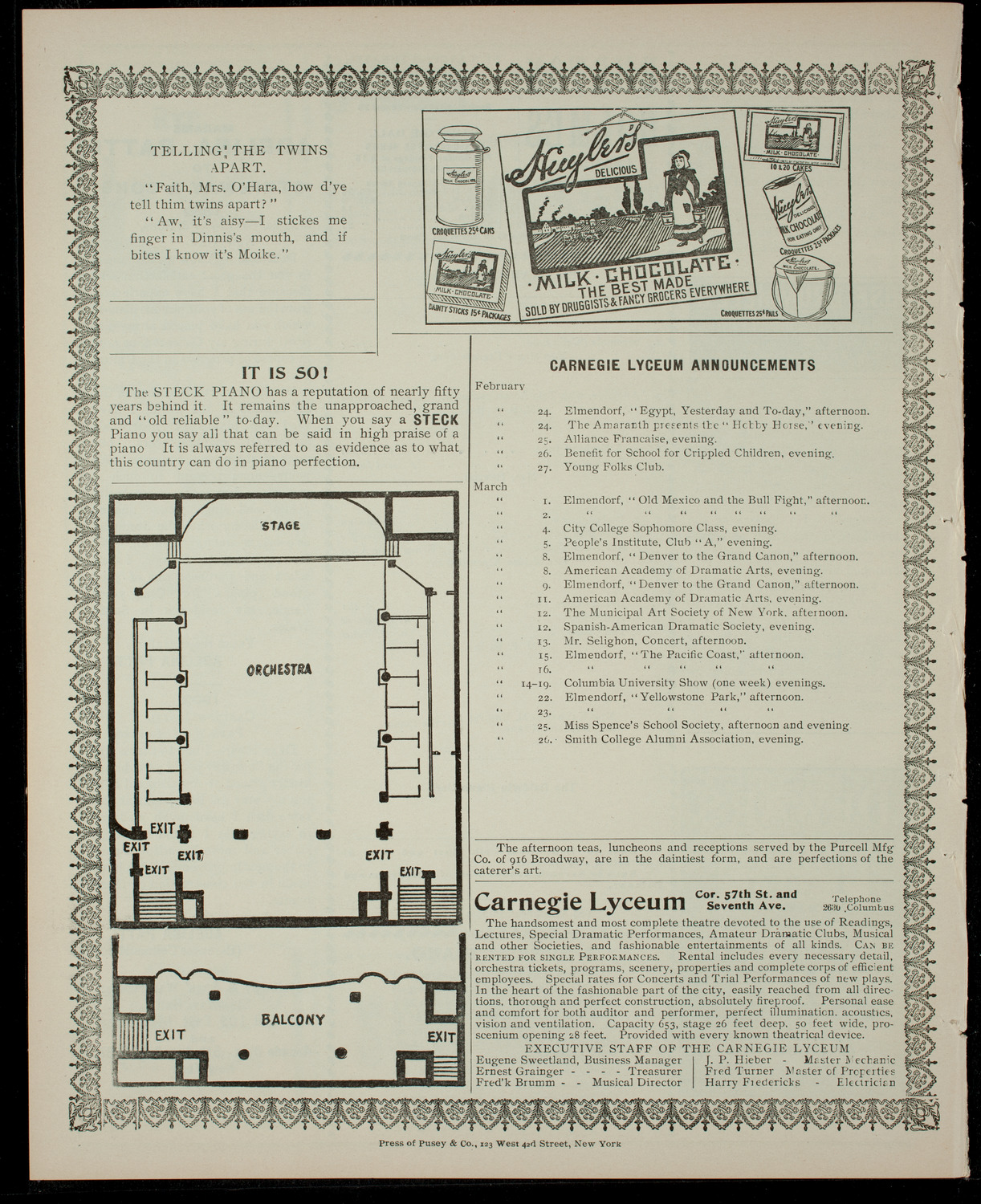 M.B. de Bor with others, February 23, 1904, program page 4