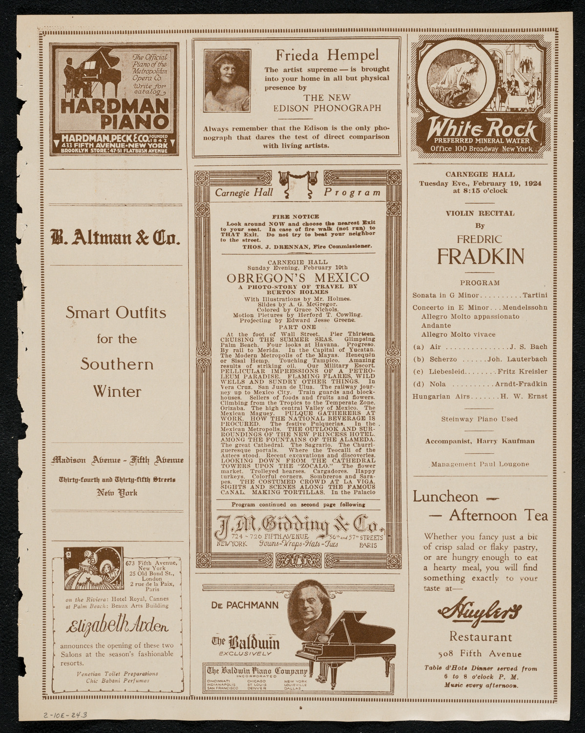 Burton Holmes Travelogue: Obregon's Mexico, February 10, 1924, program page 5