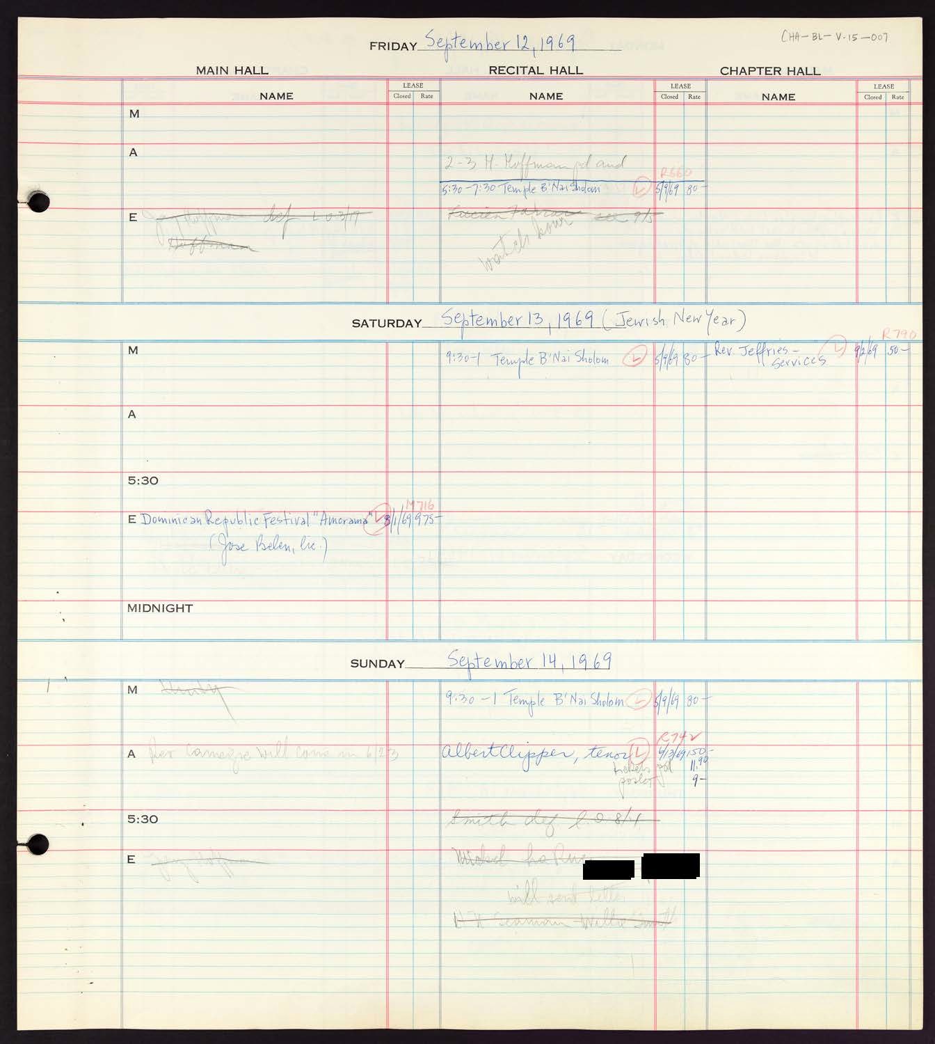 Carnegie Hall Booking Ledger, volume 15, page 7