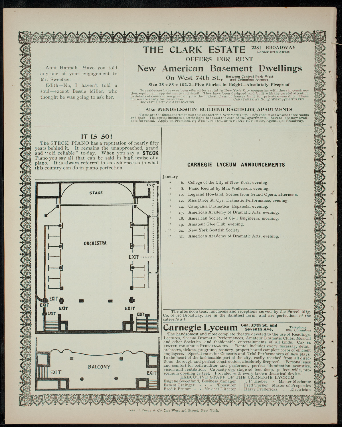 Benefit: Hebrew Technical School for Girls, December 30, 1904, program page 4