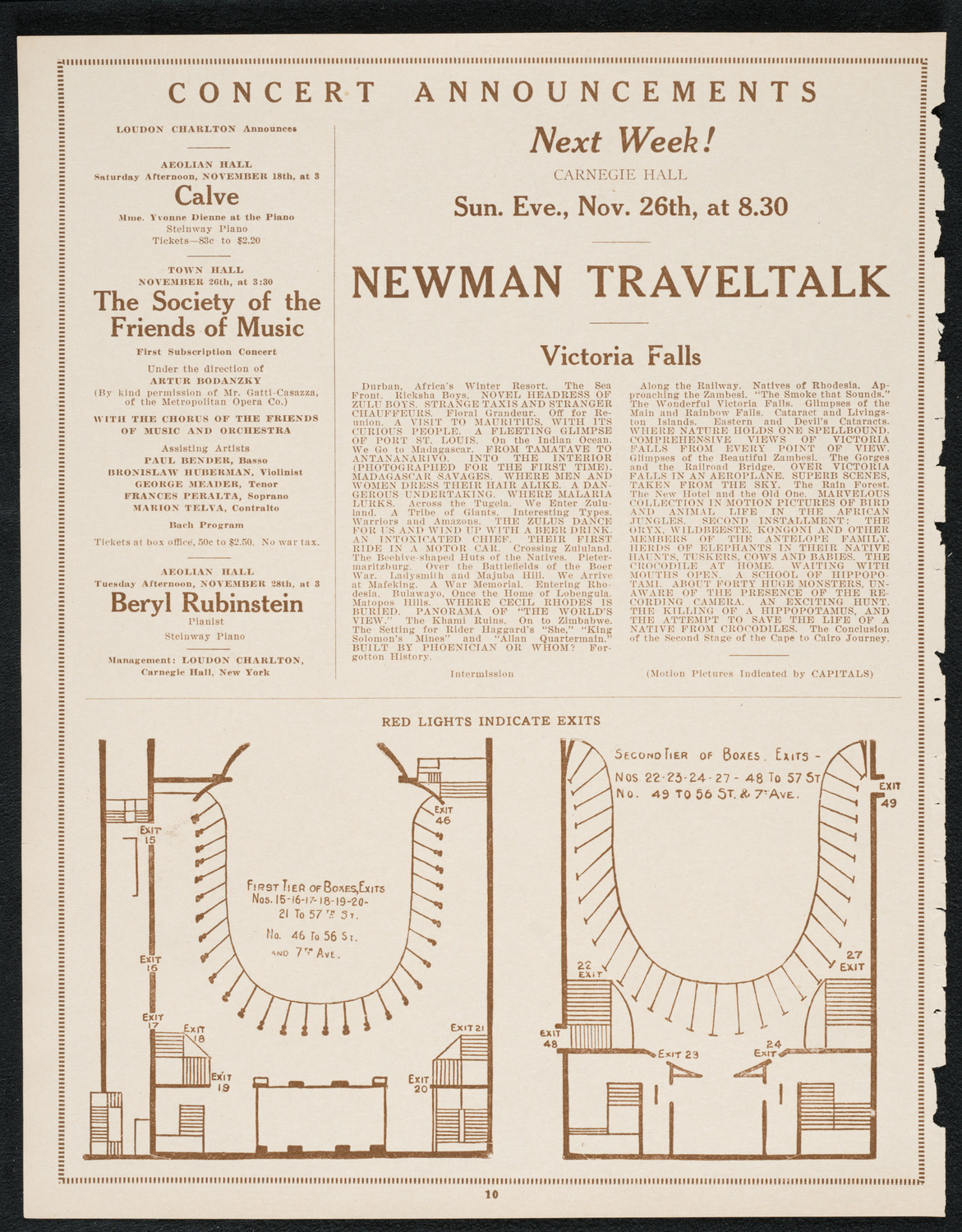 Newman Traveltalks: Capetown to Johannesburg, November 19, 1922, program page 10