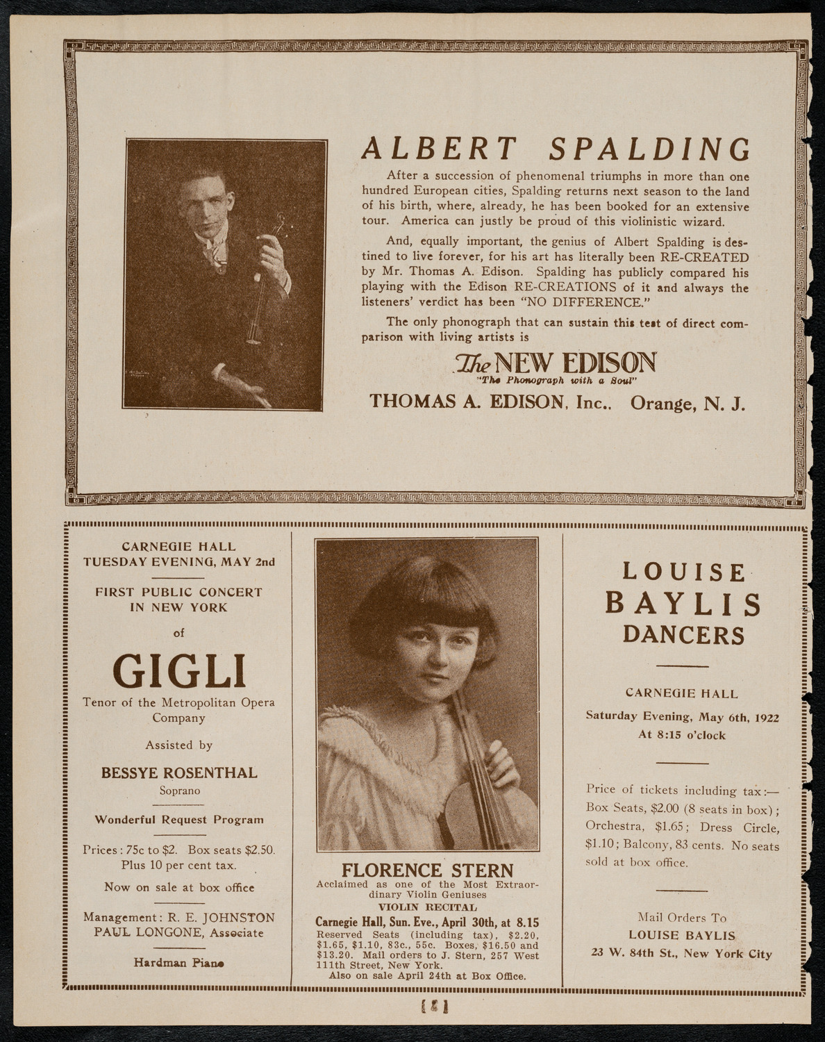Marjorie Squires, Contralto, April 23, 1922, program page 2