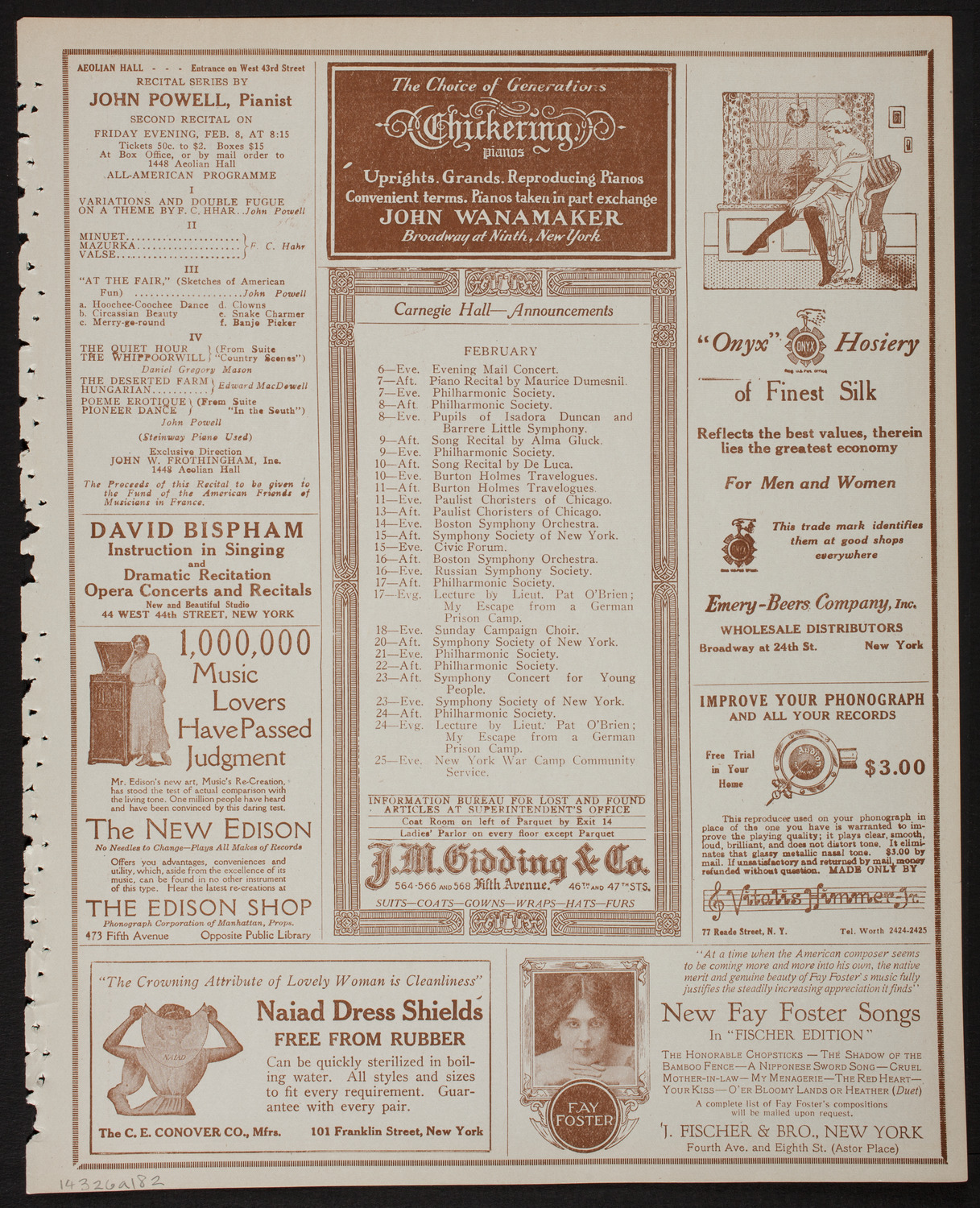 New York Symphony Orchestra, February 6, 1918, program page 3