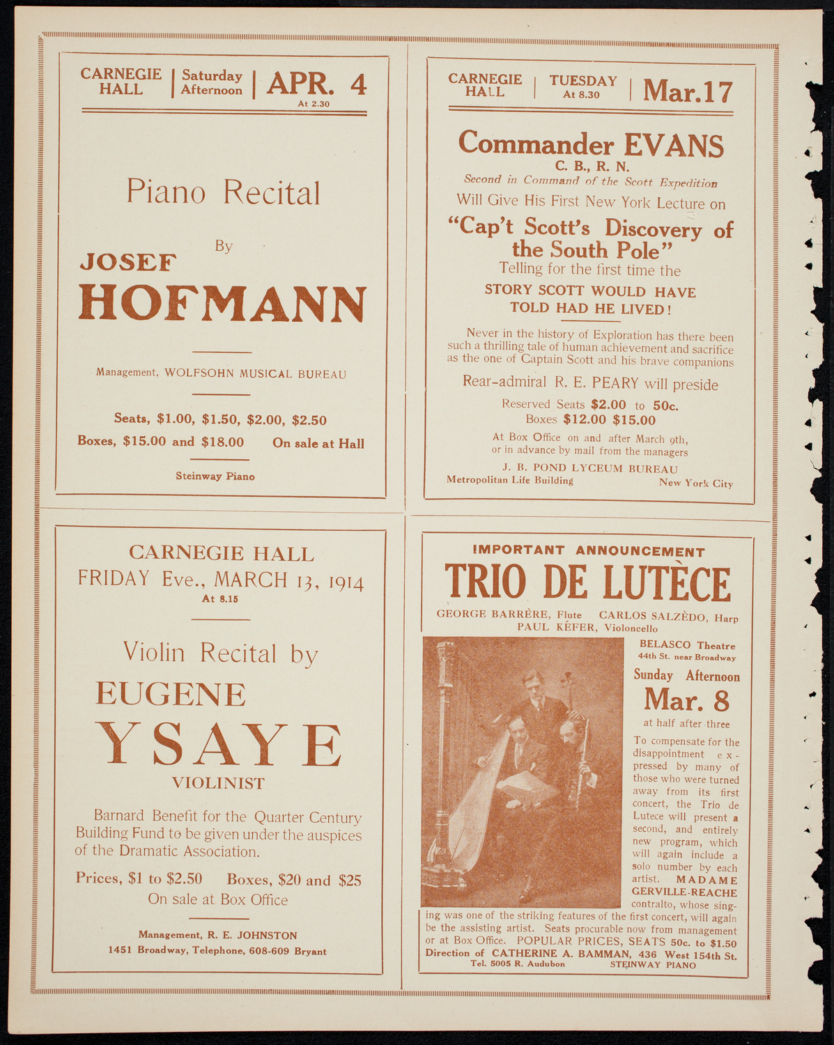 New York Philharmonic, March 5, 1914, program page 10