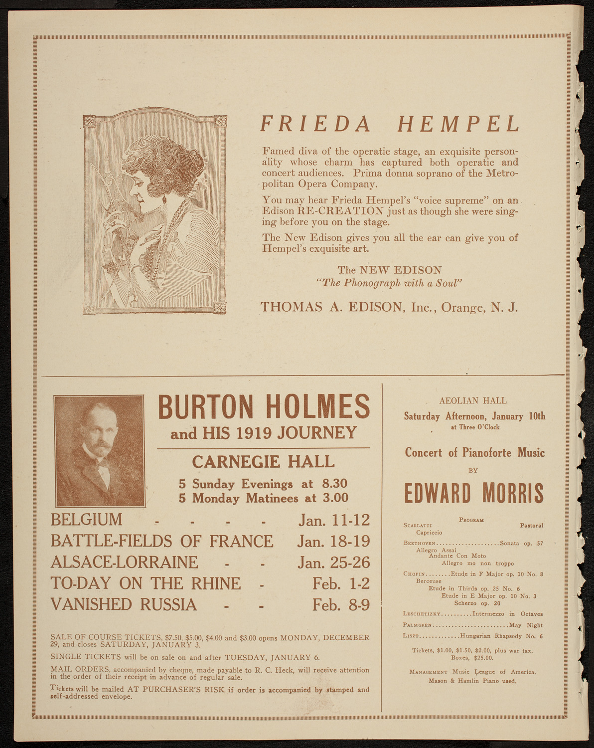 Josef Shlisky, Tenor, January 4, 1920, program page 2