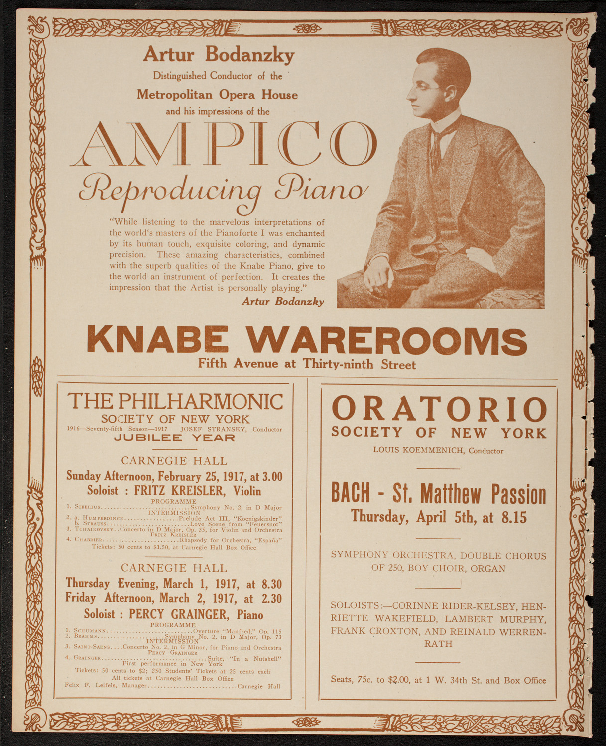 New York Symphony Orchestra, February 24, 1917, program page 12