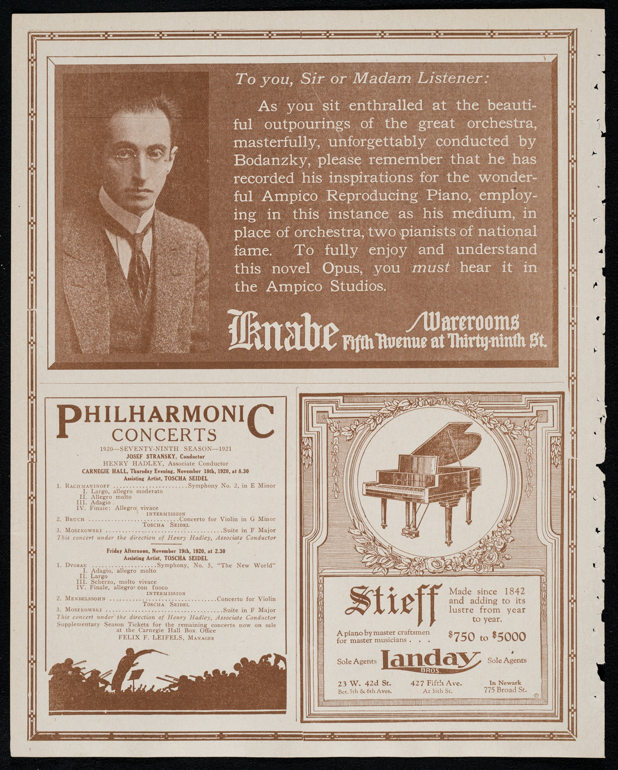 New York Philharmonic, November 12, 1920, program page 12