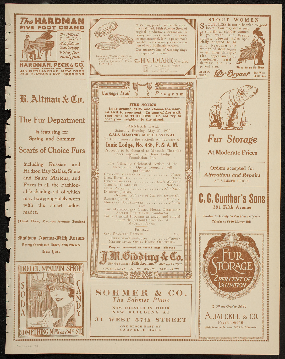 Gala Masonic Music Festival, May 22, 1920, program page 5