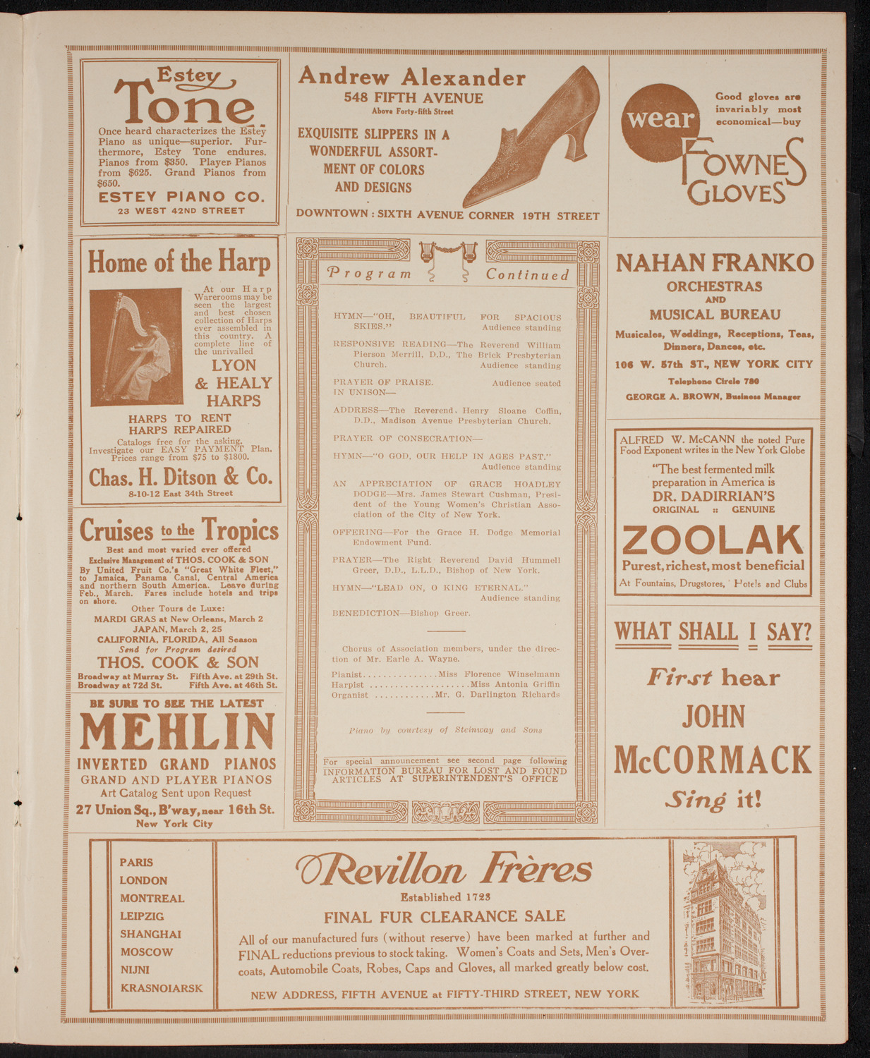 Young Women's Christian Associations of America 50th Anniversary Service, March 3, 1916, program page 7