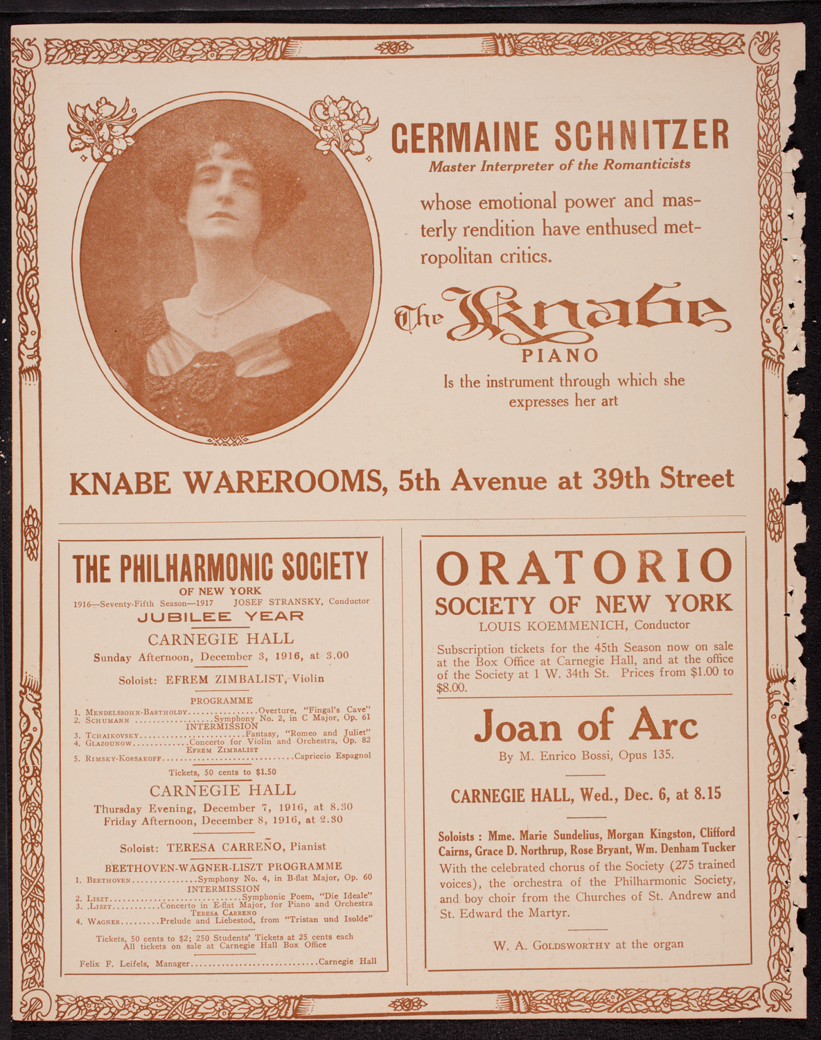 Boston Symphony Orchestra, November 30, 1916, program page 12