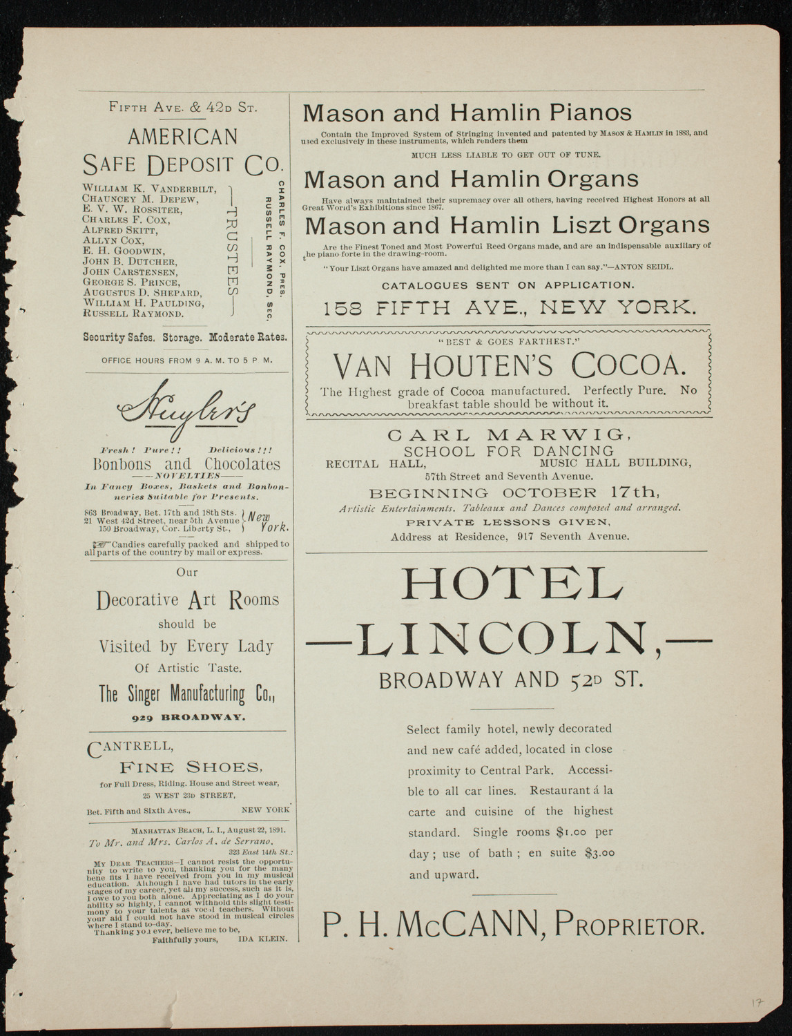 New York Scottish Society Halloween Festival, October 30, 1891, program page 5