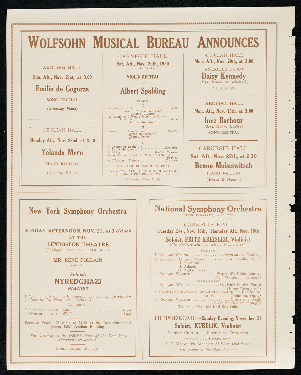 Idelle Patterson, Soprano, November 14, 1920, program page 8