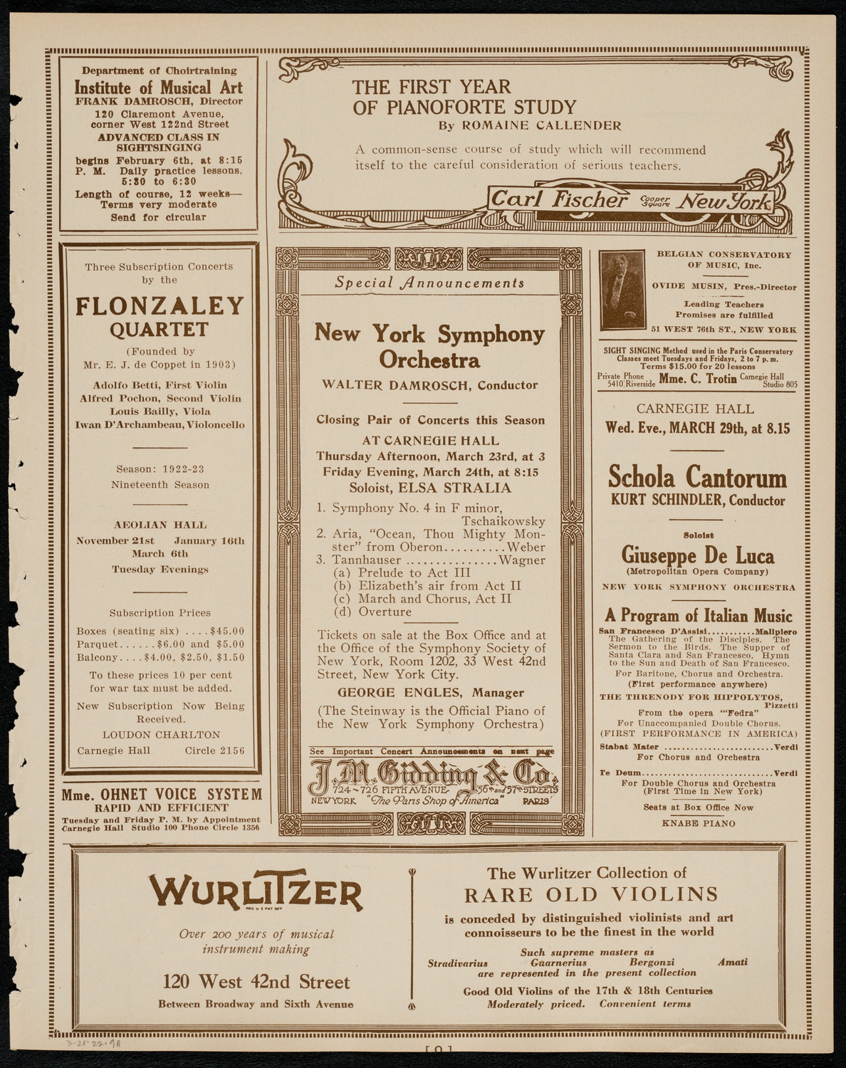 Emma Calvé, Soprano, March 21, 1922, program page 9