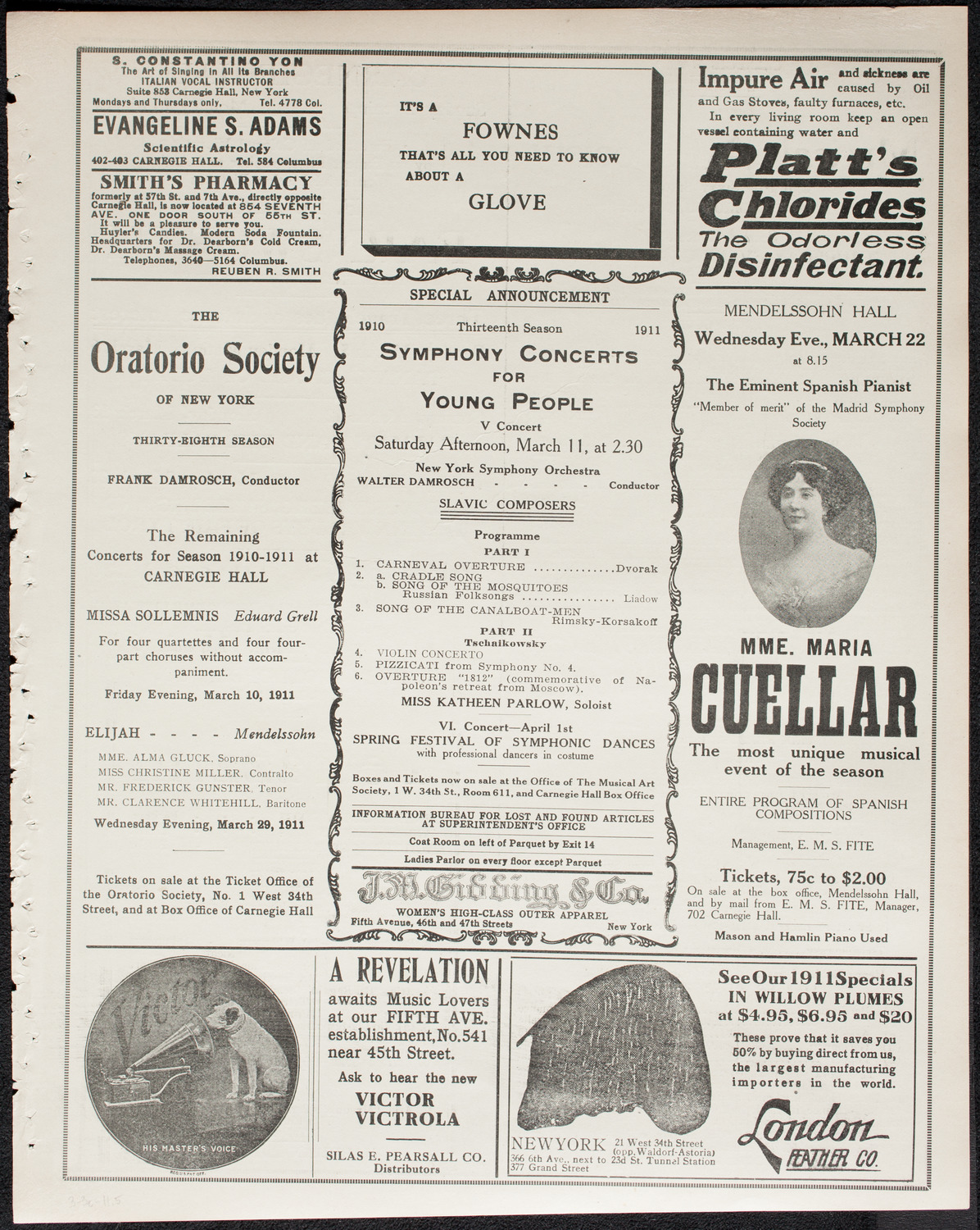 MacDowell Chorus, March 3, 1911, program page 9