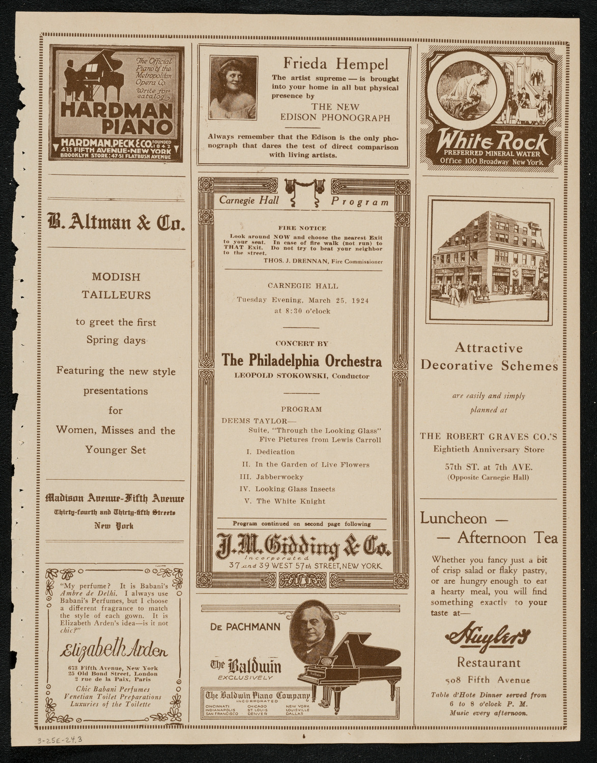 Philadelphia Orchestra, March 25, 1924, program page 5