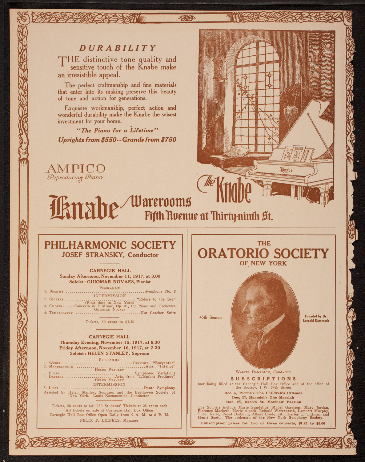 New York Philharmonic, October 26, 1917, program page 12