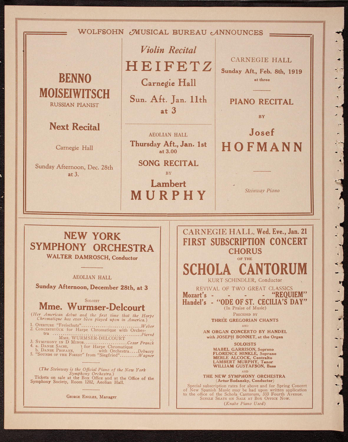 Kanellos Ballet Hellenique, December 27, 1919, program page 8