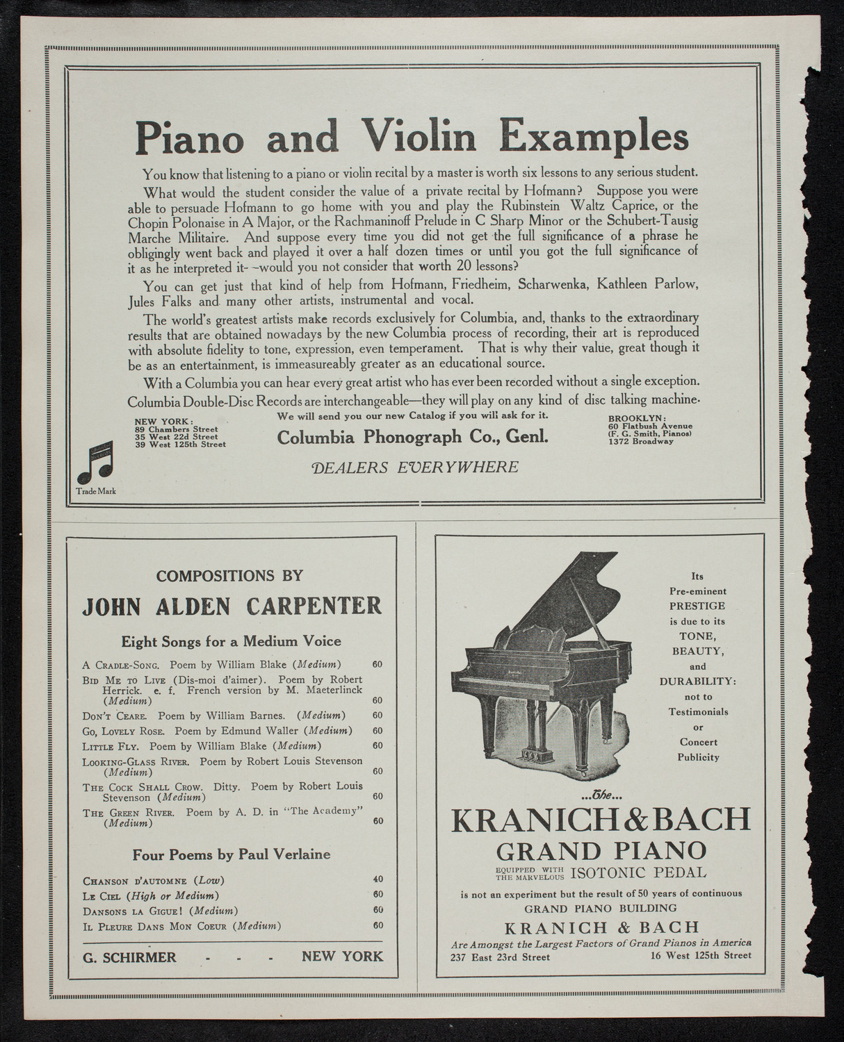 Boston Symphony Orchestra, December 7, 1912, program page 6