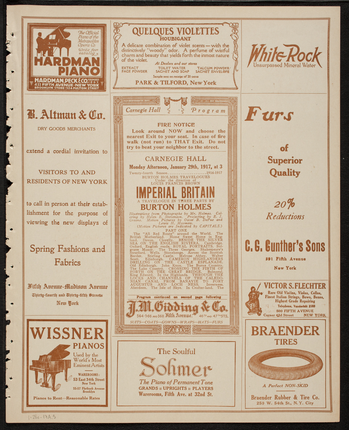 New York Philharmonic, January 28, 1917, program page 5