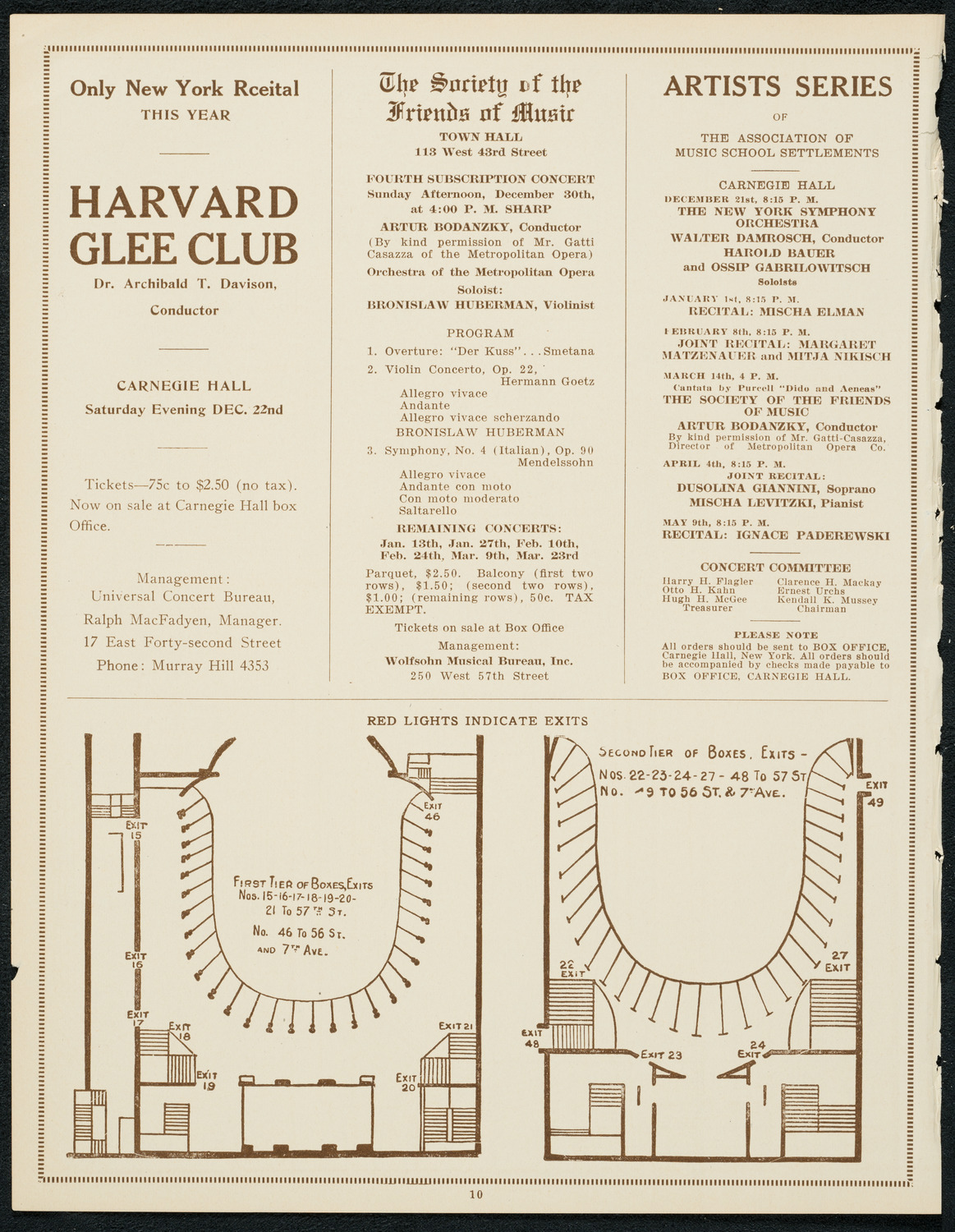 Philadelphia Orchestra, December 18, 1923, program page 10