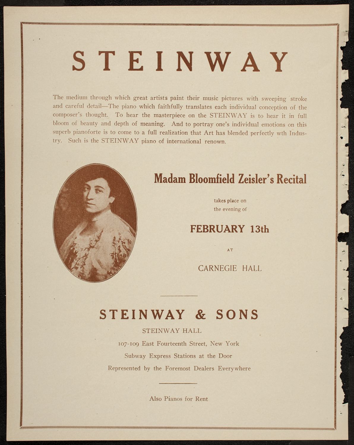 New York Philharmonic, February 6, 1920, program page 4