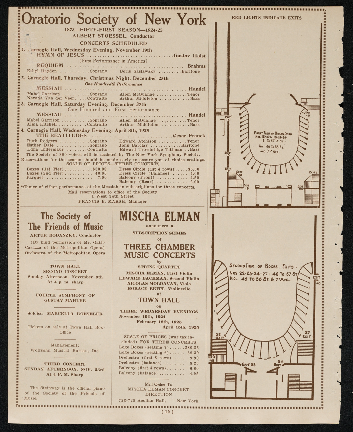 New York Philharmonic, October 31, 1924, program page 10