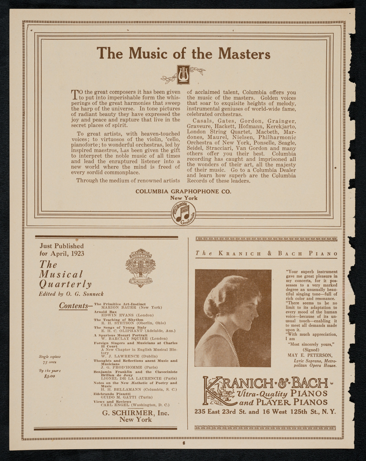 Erno Dohnányi, Piano, March 31, 1923, program page 6