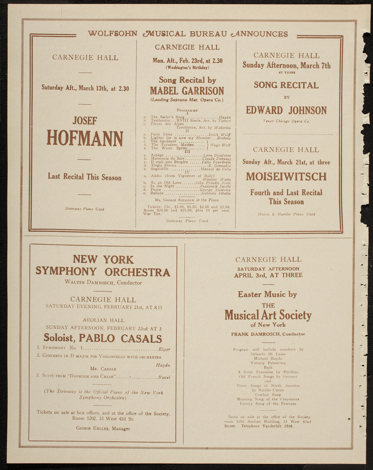 Albert Vertchamp, Violin, February 20, 1920, program page 8