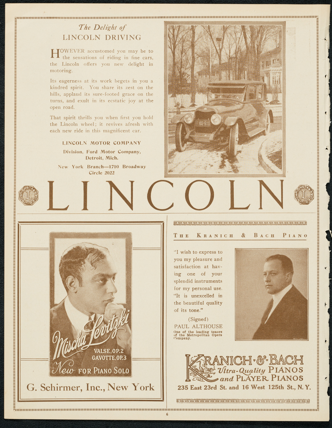 New York Philharmonic, December 14, 1923, program page 6