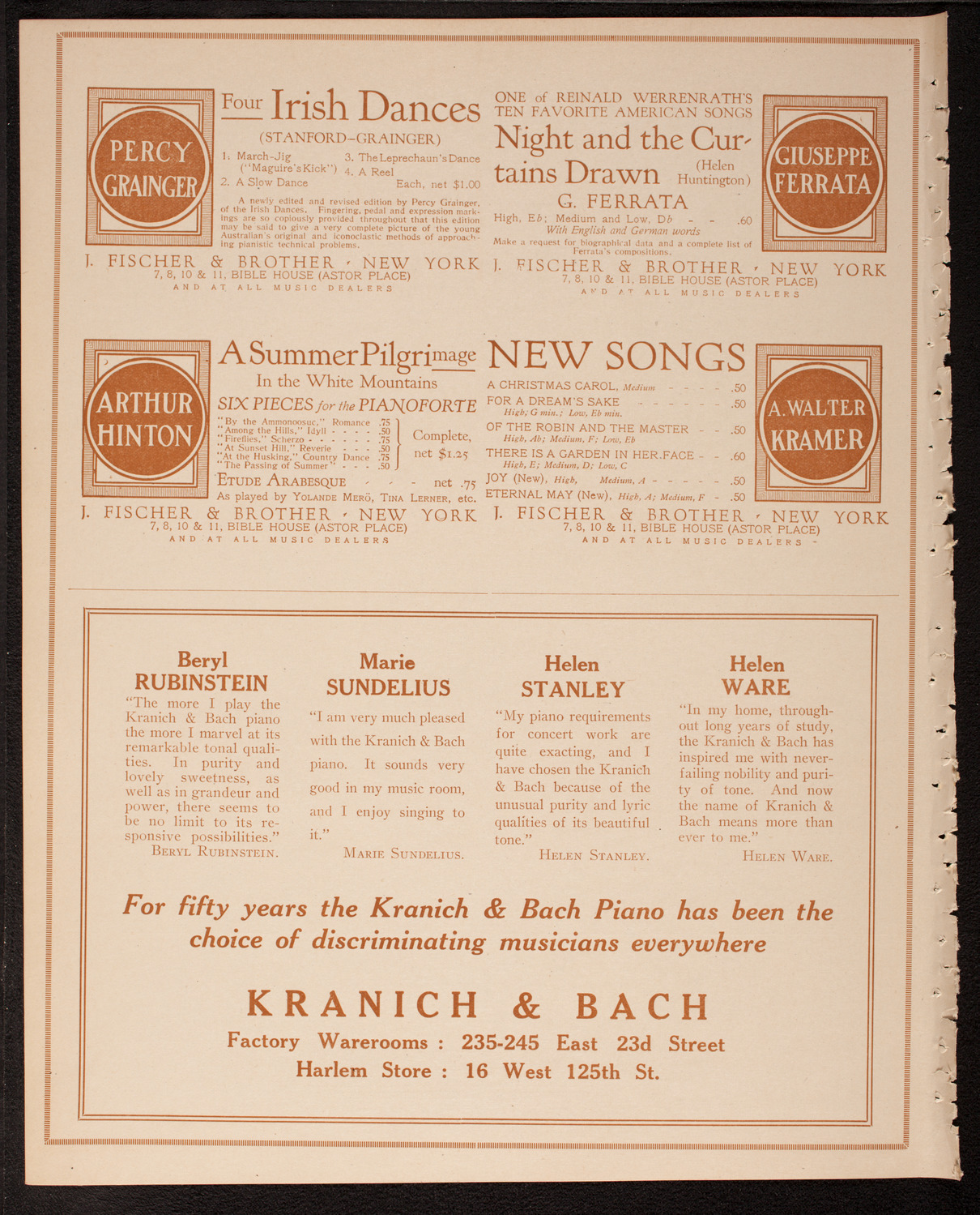 Benefit: Laymen's League for Retreats and Social Service, May 7, 1917, program page 10