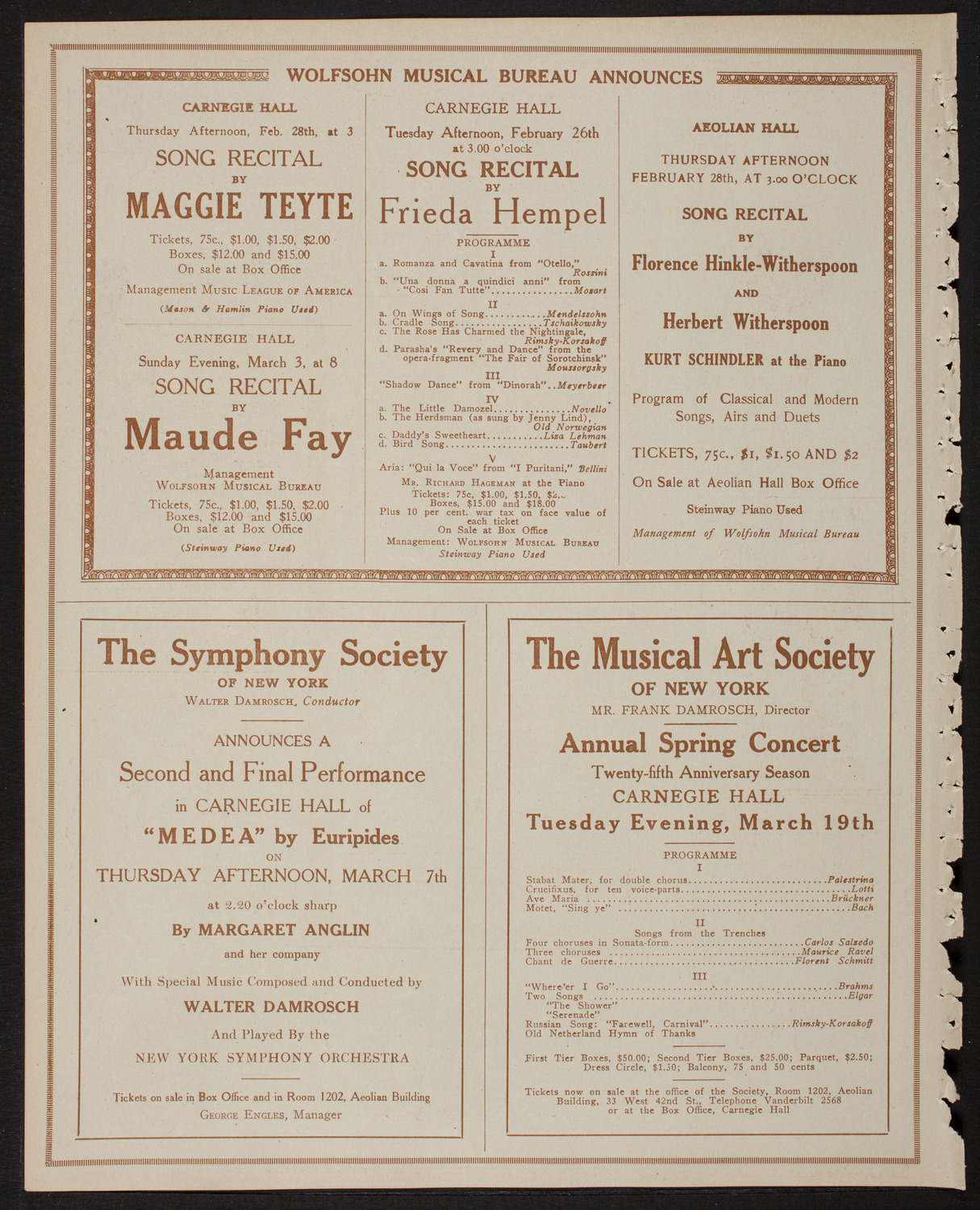 Lecture by Lieutenant Patrick Alva O'Brien, R.F.C, February 24, 1918, program page 8