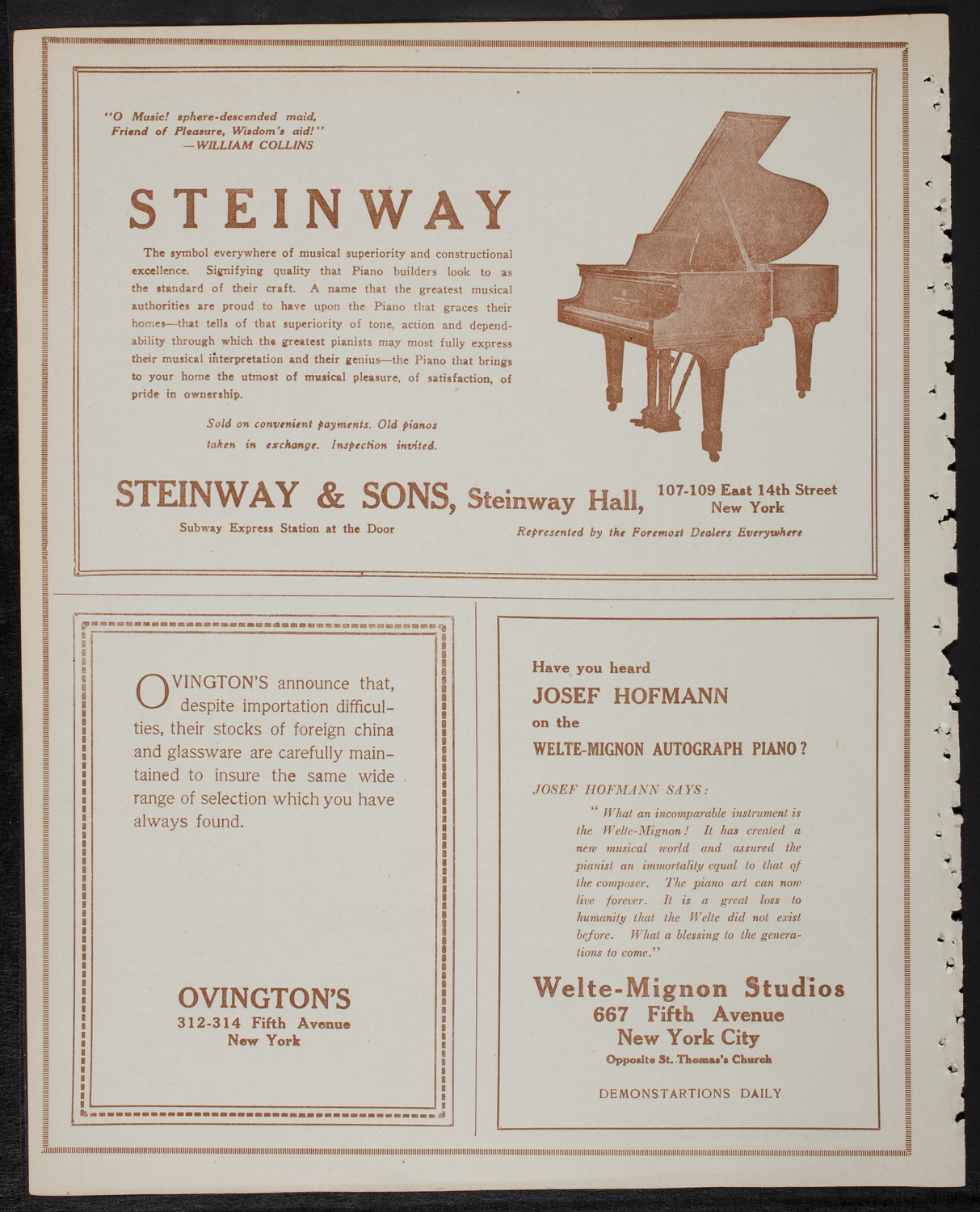 Mischa Elman, Violin, February 1, 1918, program page 4