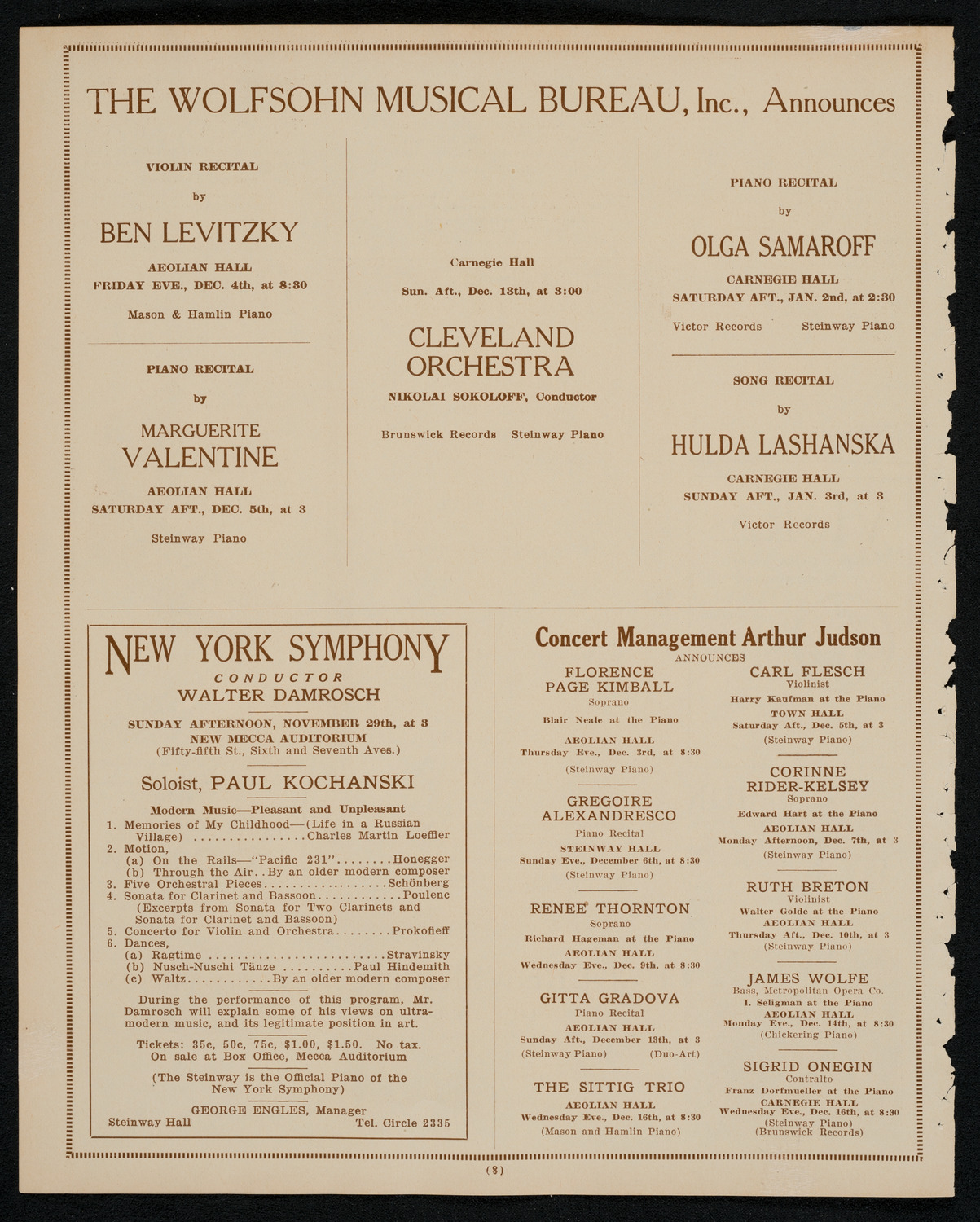 Symphony Concert for Young People, November 28, 1925, program page 8