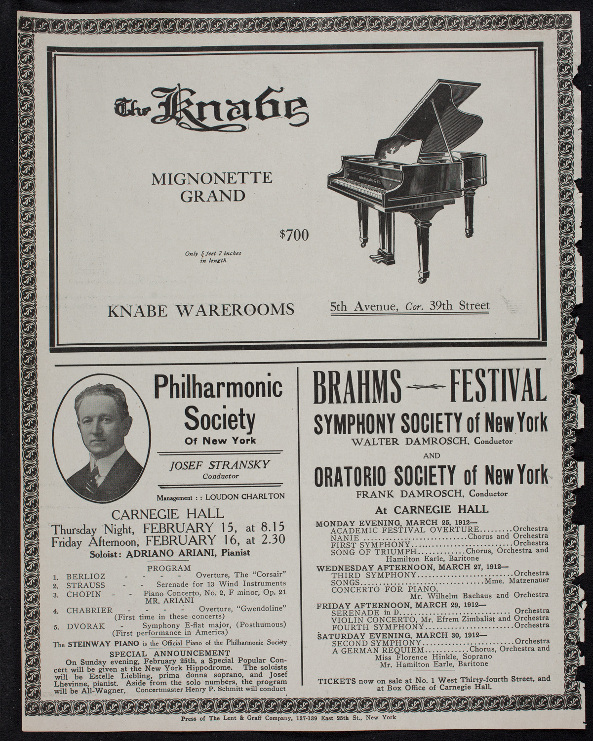 Karl Jörn, Tenor, February 13, 1912, program page 12