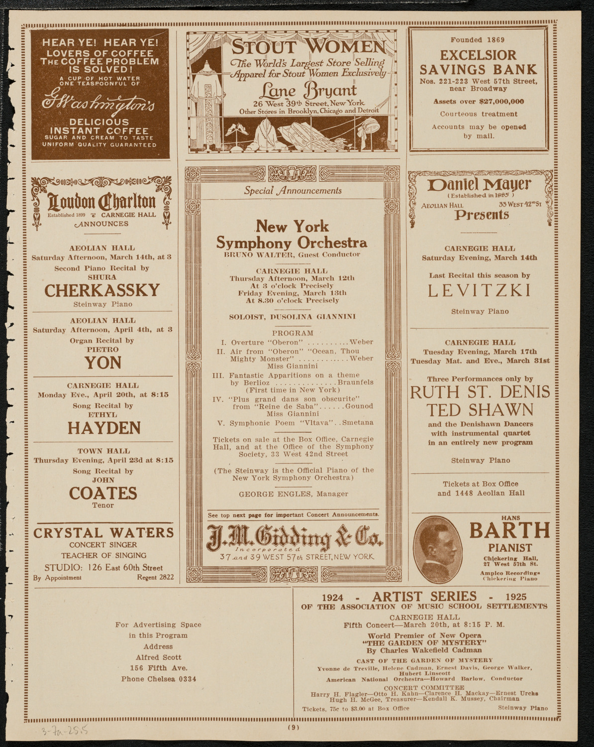Maria Ivogun, Soprano, March 7, 1925, program page 9