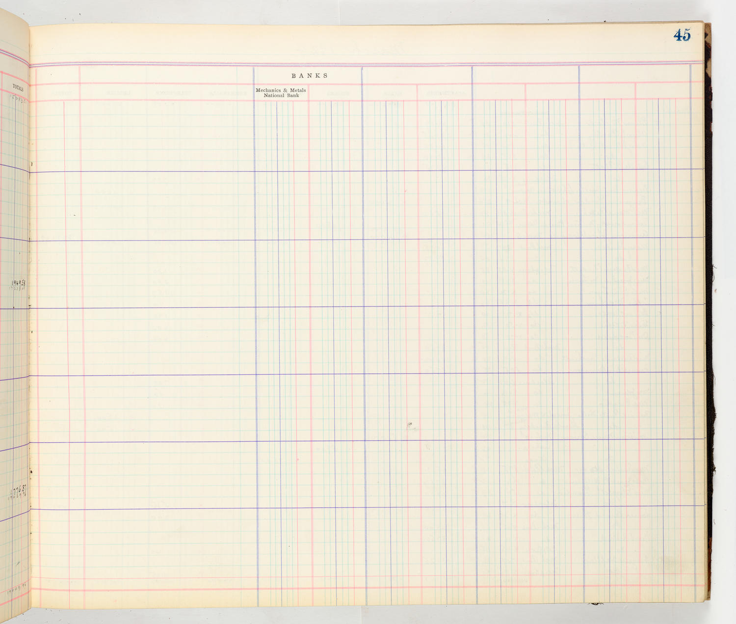 Music Hall Accounting Ledger Cash Book, volume 8, page 45b