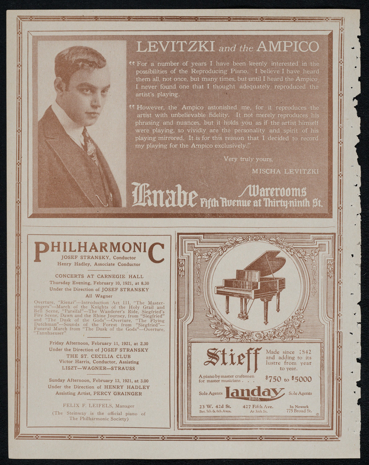 New York Philharmonic, February 5, 1921, program page 12