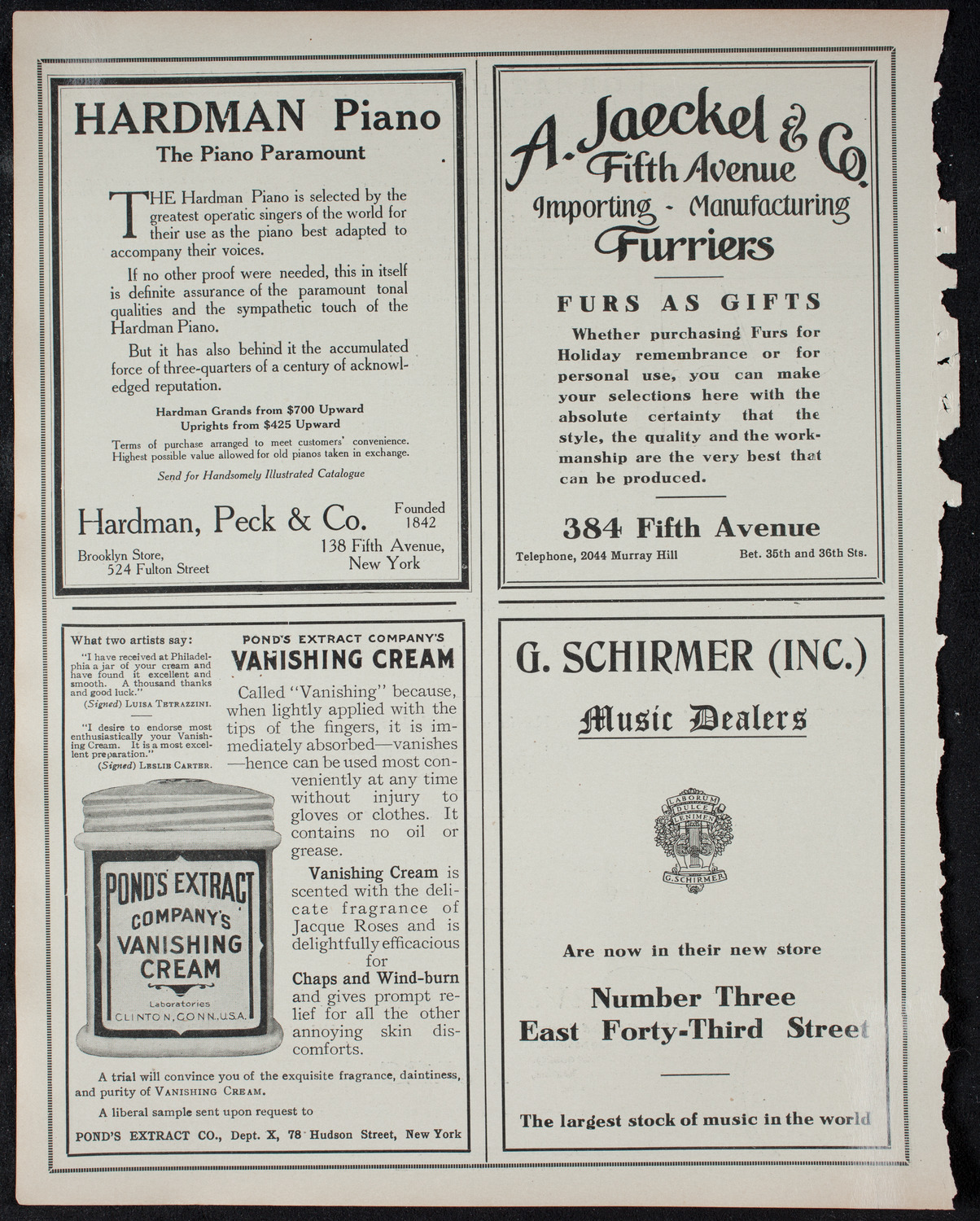 Lillian Nordica, Soprano, with the New York Symphony Orchestra, January 4, 1911, program page 8