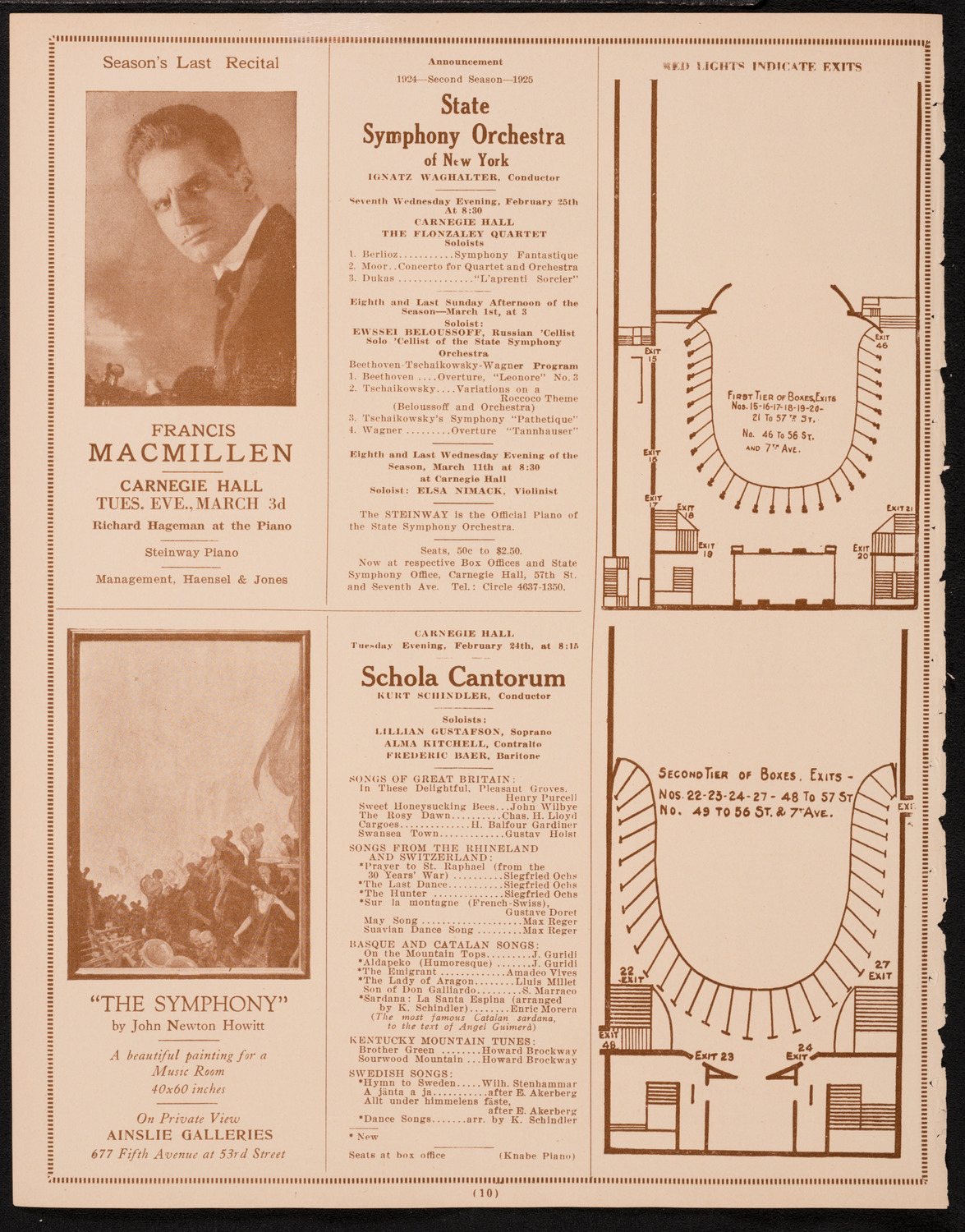 New York Philharmonic, February 22, 1925, program page 10